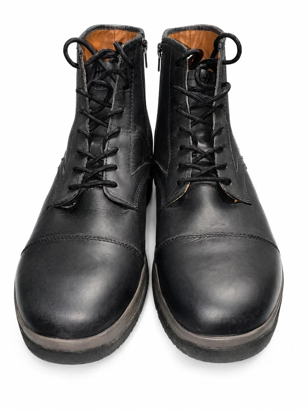 Hush Puppies Ottis Men’s Leather Boots Black Size 13 Wide Side Zip